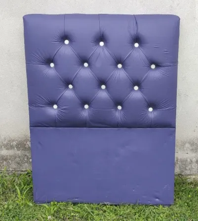 Respaldo De Sommier Twin Tapizado Ecocuero Violeta Córdoba