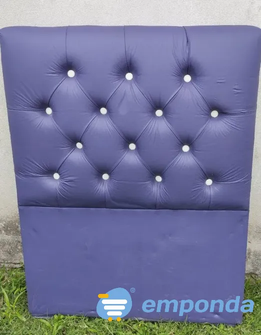 Respaldo De Sommier Twin Tapizado Ecocuero Violeta Córdoba - imagen 1