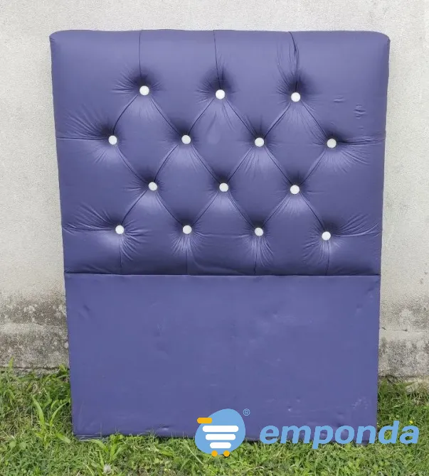 Respaldo De Sommier Twin Tapizado Ecocuero Violeta Córdoba - imagen 2