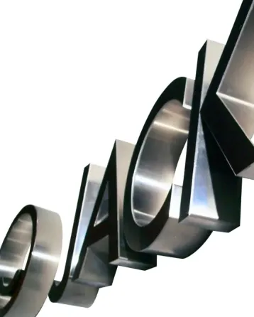 Logos corpóreos de acero espejado Lanús