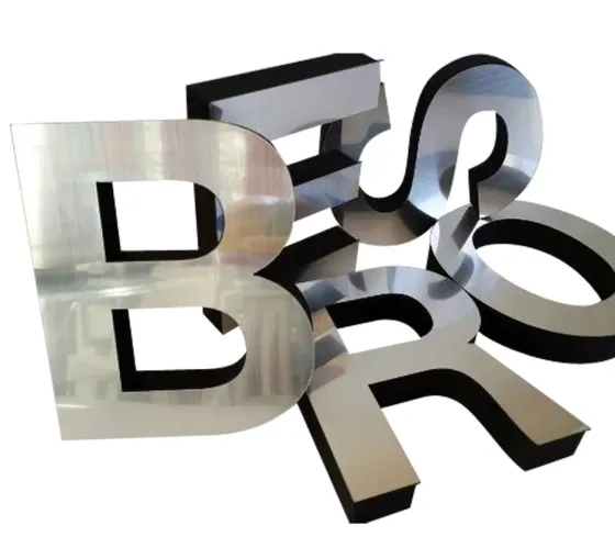 Letras 3d con saliente en acero Lanús