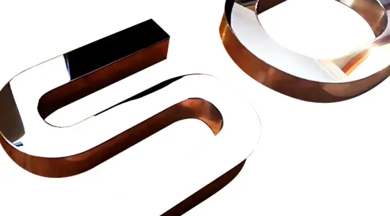 Letras 3d con saliente en acero Lanús