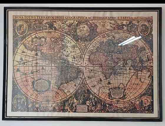 Cuadro. Mapa antiguo del mundo. Villa del Parque