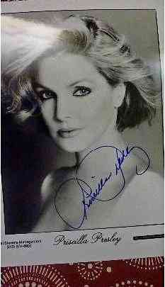 Autógrafo original de Priscilla Presley Villa del Parque