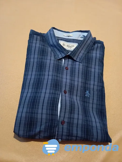 Camisa azul, slim fit Penguin de hombre. IMPECABLE Floresta - imagen 3