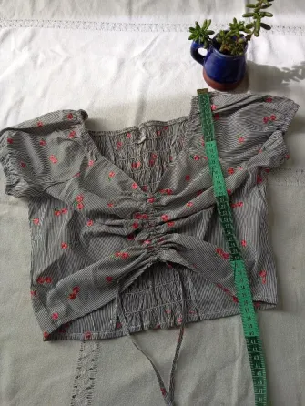 Top rayadito, con frunce y espalda elastizada (Nuevo s/etiq) Floresta