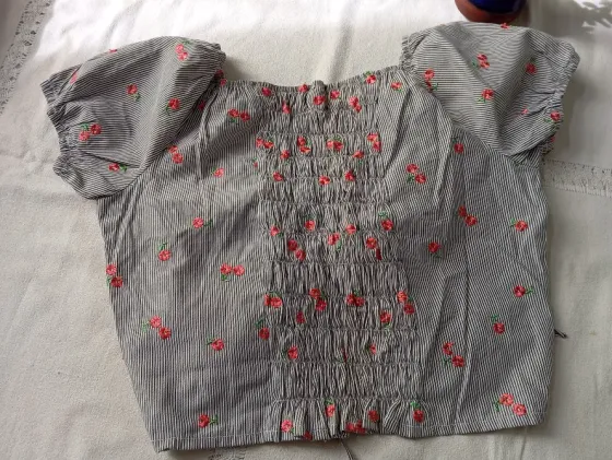 Top rayadito, con frunce y espalda elastizada (Nuevo s/etiq) Floresta