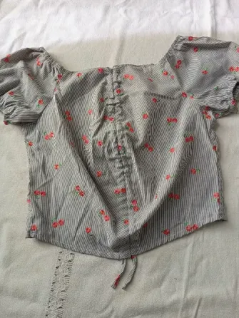 Top rayadito, con frunce y espalda elastizada (Nuevo s/etiq) Floresta