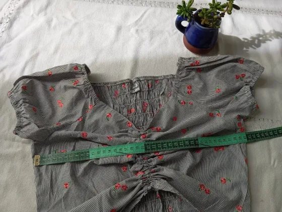 Top rayadito, con frunce y espalda elastizada (Nuevo s/etiq) Floresta