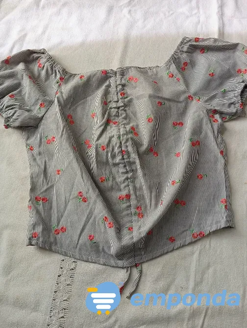 Top rayadito, con frunce y espalda elastizada (Nuevo s/etiq) Floresta - imagen 5