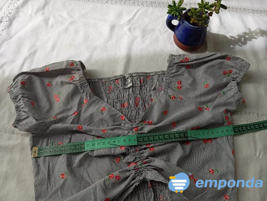 Top rayadito, con frunce y espalda elastizada (Nuevo s/etiq) Floresta - imagen 2