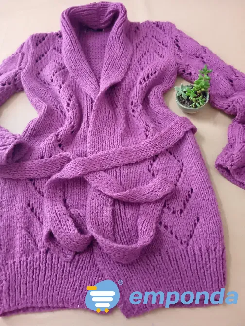 Sacon abierto de lana gruesa Floresta - imagen 4