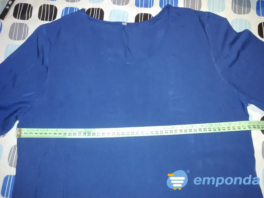 Camisola, blusa azul, escote redondo Floresta - imagen 2