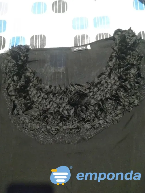 Blusa, camisola con pechera de raso. “Motivi”. IMPECABLE Floresta - imagen 3