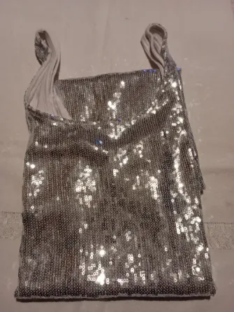 Musculosa, vestido corto con lentejuelas Floresta