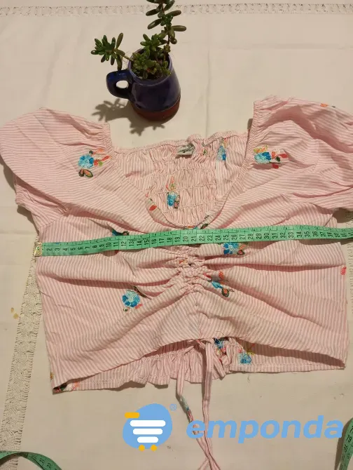 Top rayadito rosa, con frunce y espalda elastizada Floresta - imagen 2