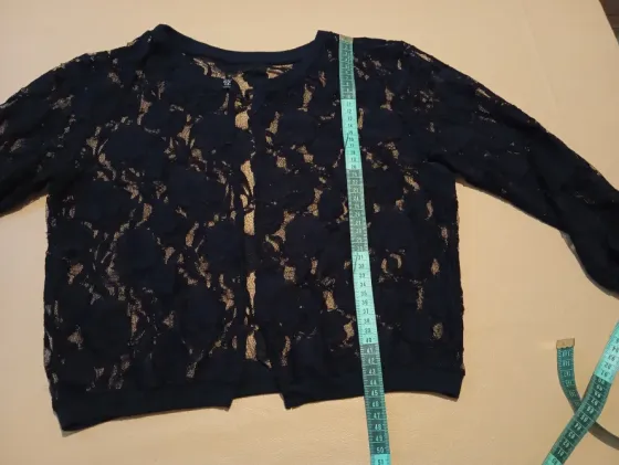 Saco abierto calado. Manga tres cuartos Floresta