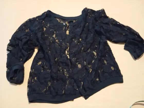 Saco abierto calado. Manga tres cuartos Floresta