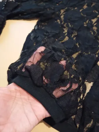 Saco abierto calado. Manga tres cuartos Floresta