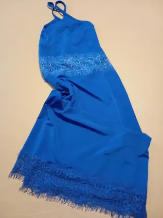 Vestido azul, estilo camisolin. Nuevo s/etiq Floresta