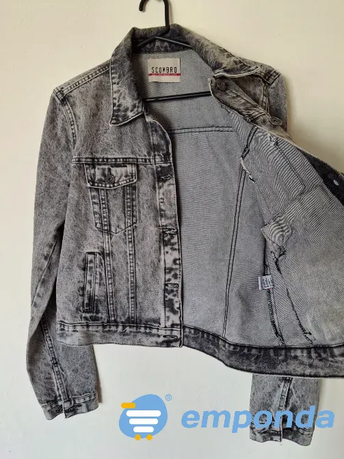 Campera Scombro gris gaspeado talle L de mujer rígida Esteban Echeverría - imagen 4