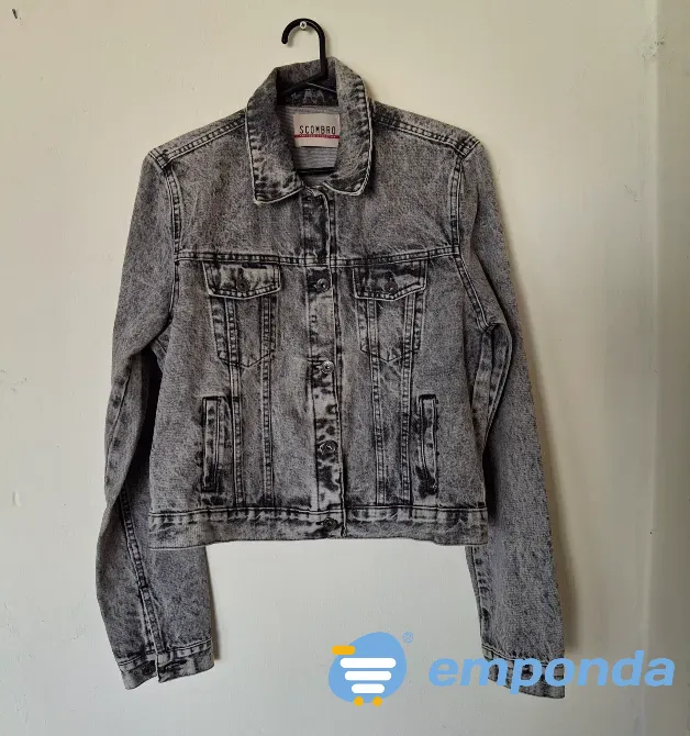 Campera Scombro gris gaspeado talle L de mujer rígida Esteban Echeverría - imagen 3