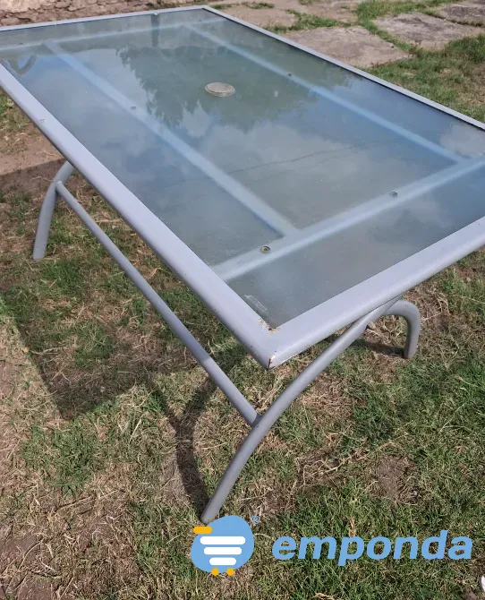 Mesa de Jardin caño y vidrio Esteban Echeverría - imagen 3