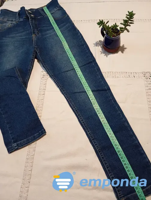 Pantalon, jean elastizado tiro alto y cintura ancha Floresta - imagen 1