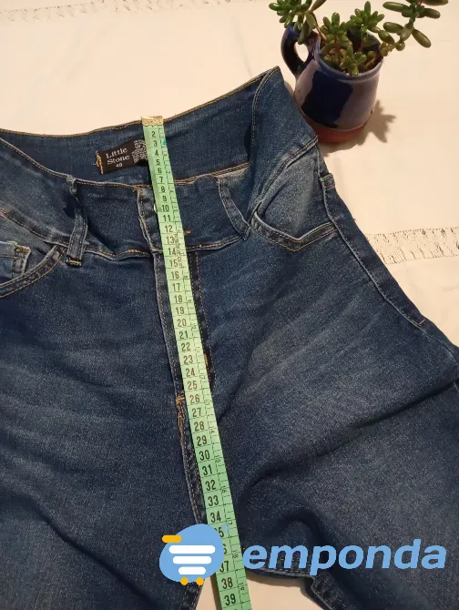 Pantalon, jean elastizado tiro alto y cintura ancha Floresta - imagen 4