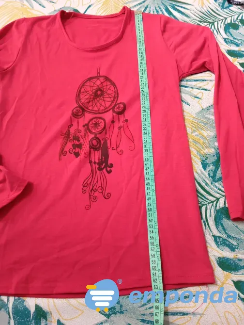 Remera manga larga roja con estampa (Nuevo s/etiq) Floresta - imagen 1