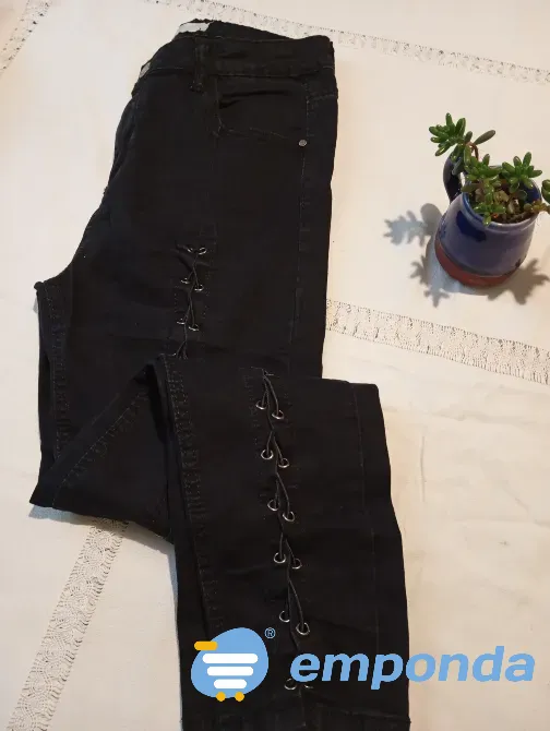 Pantalon, jean con pierna acordonada Floresta - imagen 7