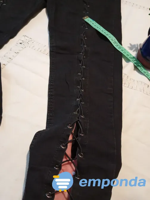 Pantalon, jean con pierna acordonada Floresta - imagen 2