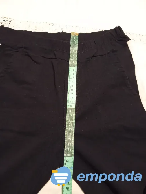 Pantalon tipo babucha elastizada, negro con linea Floresta - imagen 4