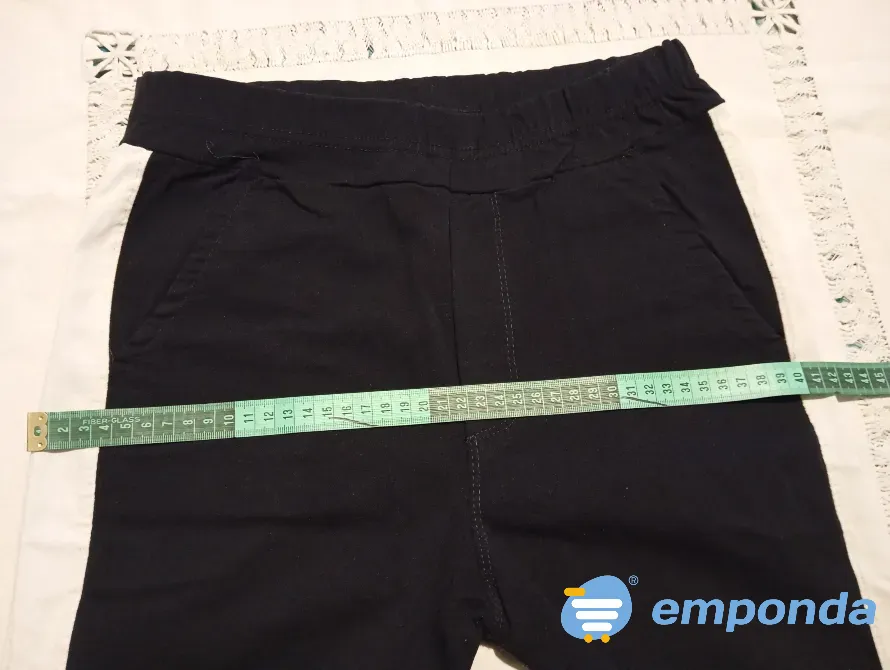 Pantalon tipo babucha elastizada, negro con linea Floresta - imagen 2