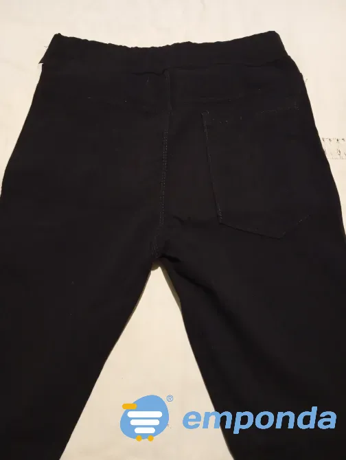 Pantalon tipo babucha elastizada, negro con linea Floresta - imagen 5