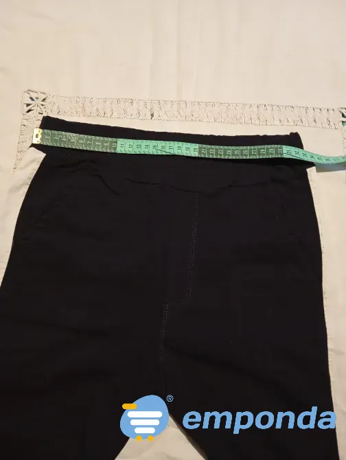 Pantalon tipo babucha elastizada, negro con linea Floresta - imagen 3