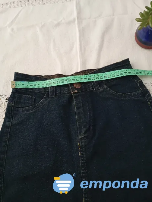 Pollera, mini de jean elastizada (Nueva s/etiq) Floresta - imagen 2