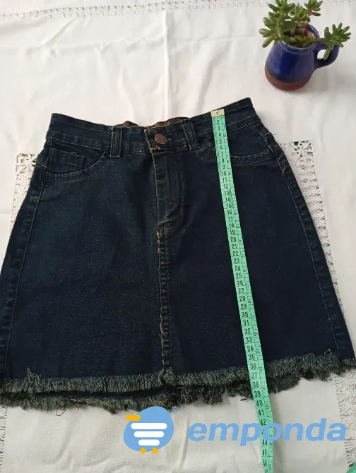 Pollera, mini de jean elastizada (Nueva s/etiq) Floresta - imagen 1