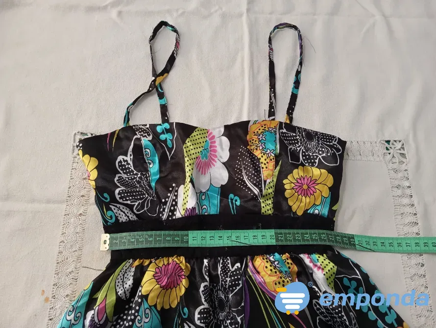 Vestido estampado, combinado con puntilla (Nuevo s/etiq) Floresta - imagen 2