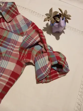 Camisa cuadriculada, entallada. Manga larga/corta. IMPECABLE Floresta