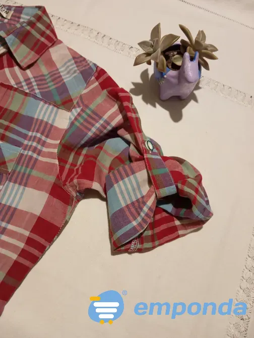 Camisa cuadriculada, entallada. Manga larga/corta. IMPECABLE Floresta - imagen 4