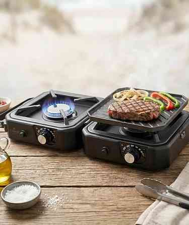 Anafe Doble Plegable A Gas Para Camping Negro Driven Zárate