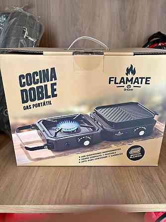 Anafe Doble Plegable A Gas Para Camping Negro Driven Zárate