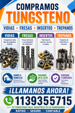 Compramos todo tipo de tungsteno Villa Devoto