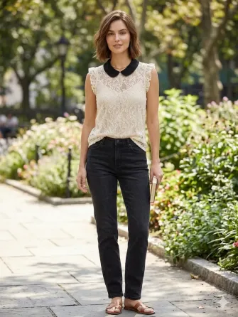Blusa manga princesa, super delicada color crema. IMPECABLE Floresta