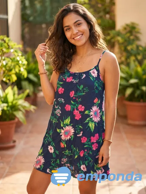 Vestido playero. Corto, super fresco. Impecable Floresta - imagen 1