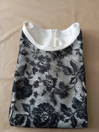 Blusa combinada super elegante Zara Woman. Impecable Floresta