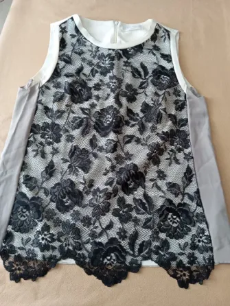 Blusa combinada super elegante Zara Woman. Impecable Floresta