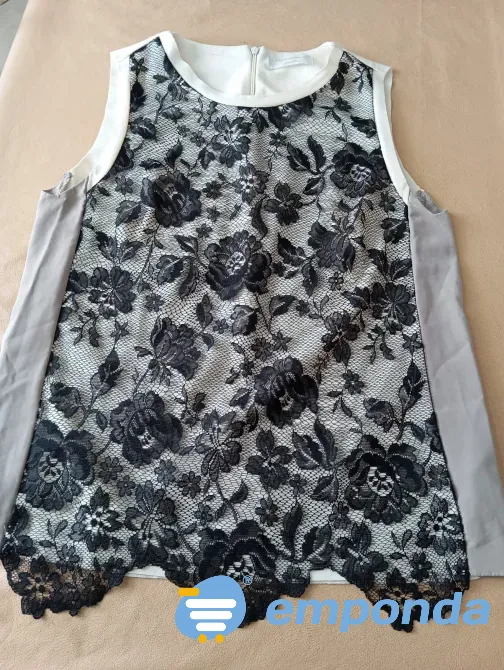 Blusa combinada super elegante Zara Woman. Impecable Floresta - imagen 2