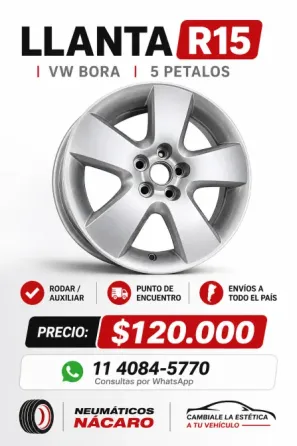 Llanta R15 VW Bora 5 Pétalos Tigre